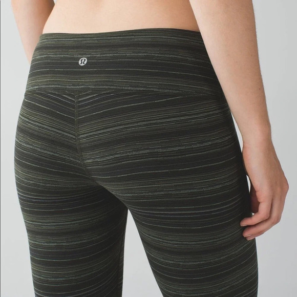 Lululemon Wunder Under green striped leggings - Picture 3 of 10